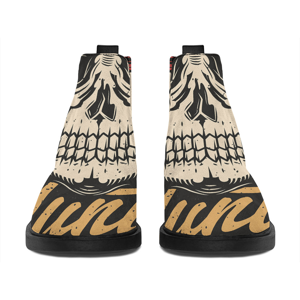 Volunteer Firefighter Print Flat Ankle Boots