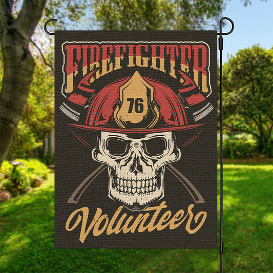 Volunteer Firefighter Print Garden Flag