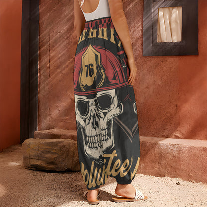 Volunteer Firefighter Print Harem Pants