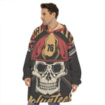 Volunteer Firefighter Print Hoodie Blanket