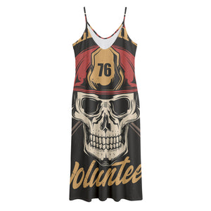 Volunteer Firefighter Print Jersey Midi Cami Dress