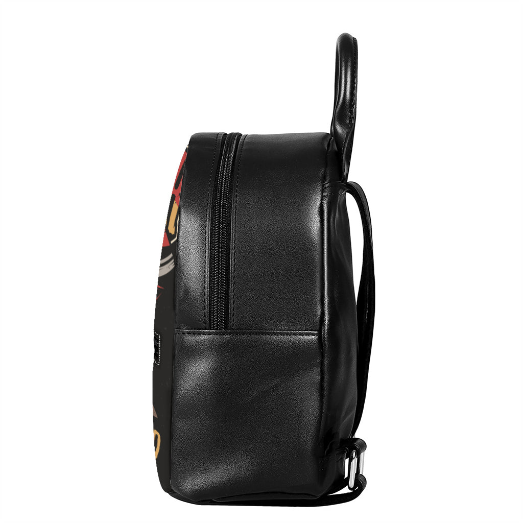 Volunteer Firefighter Print Leather Backpack
