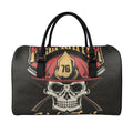 Volunteer Firefighter Print Leather Duffel Bag