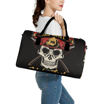 Volunteer Firefighter Print Leather Duffle Bag