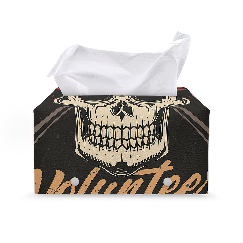 Volunteer Firefighter Print Leather Tissue Box Cover
