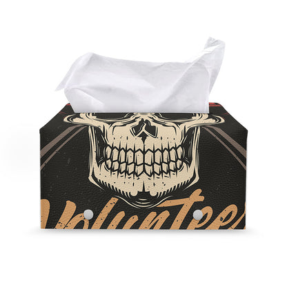 Volunteer Firefighter Print Leather Tissue Box Cover