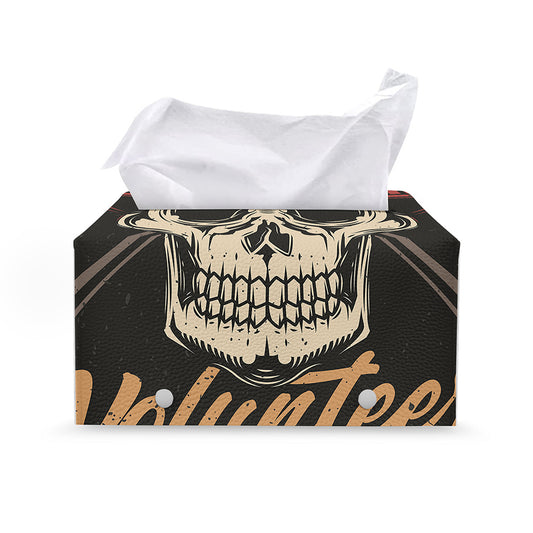 Volunteer Firefighter Print Leather Tissue Box Cover