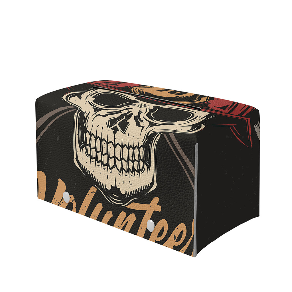 Volunteer Firefighter Print Leather Tissue Box Cover