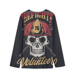 Volunteer Firefighter Print Long Sleeve Short Coat