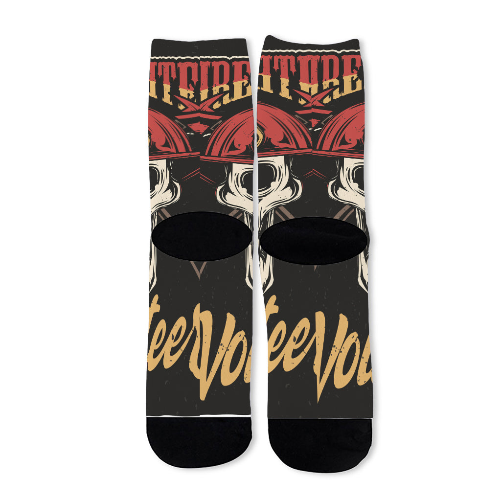 Volunteer Firefighter Print Long Socks