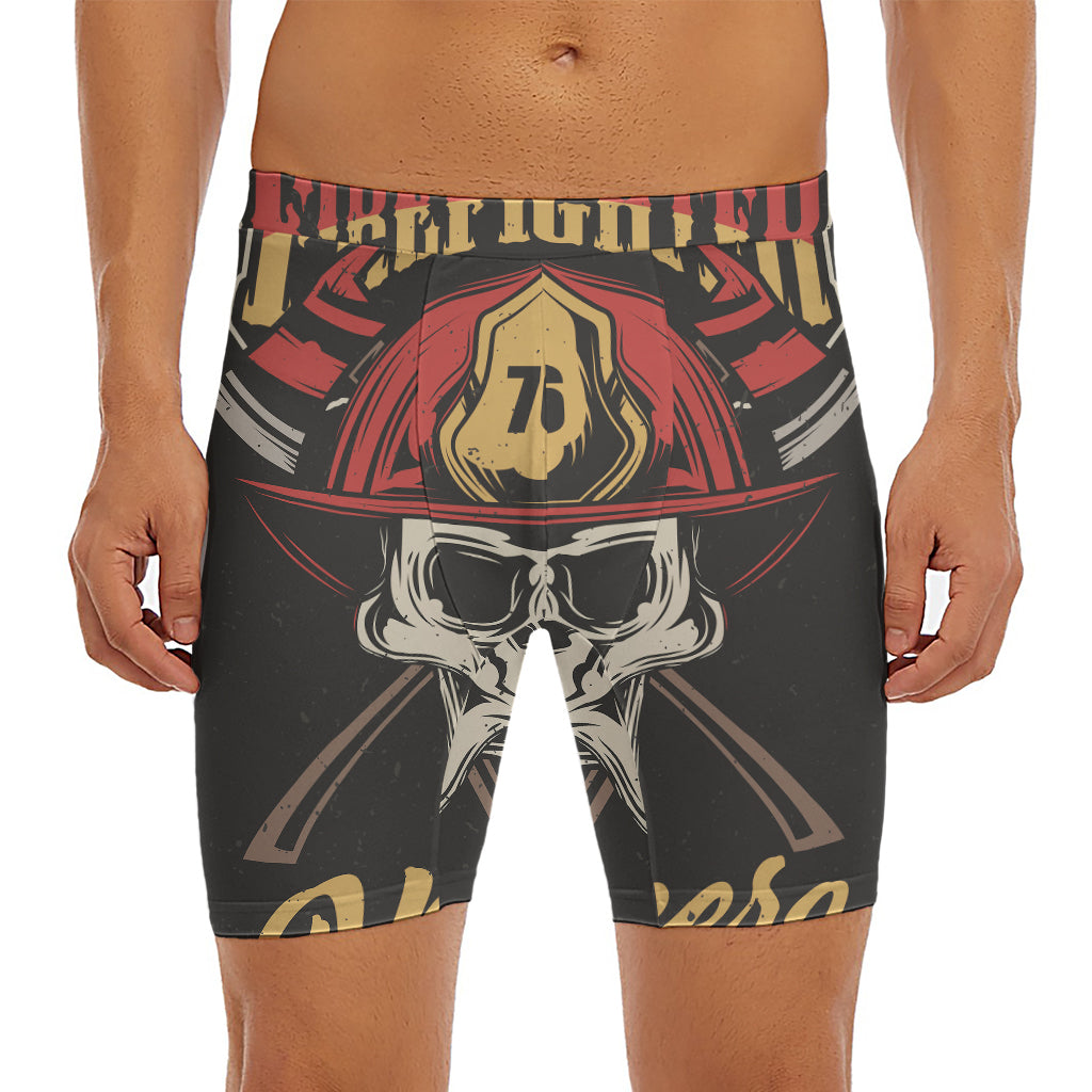 Volunteer Firefighter Print Men's Long Boxer Briefs