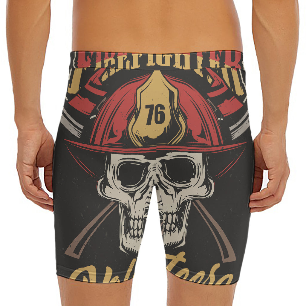 Volunteer Firefighter Print Men's Long Boxer Briefs