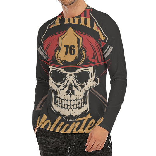 Volunteer Firefighter Print Men's Long Sleeve Rash Guard