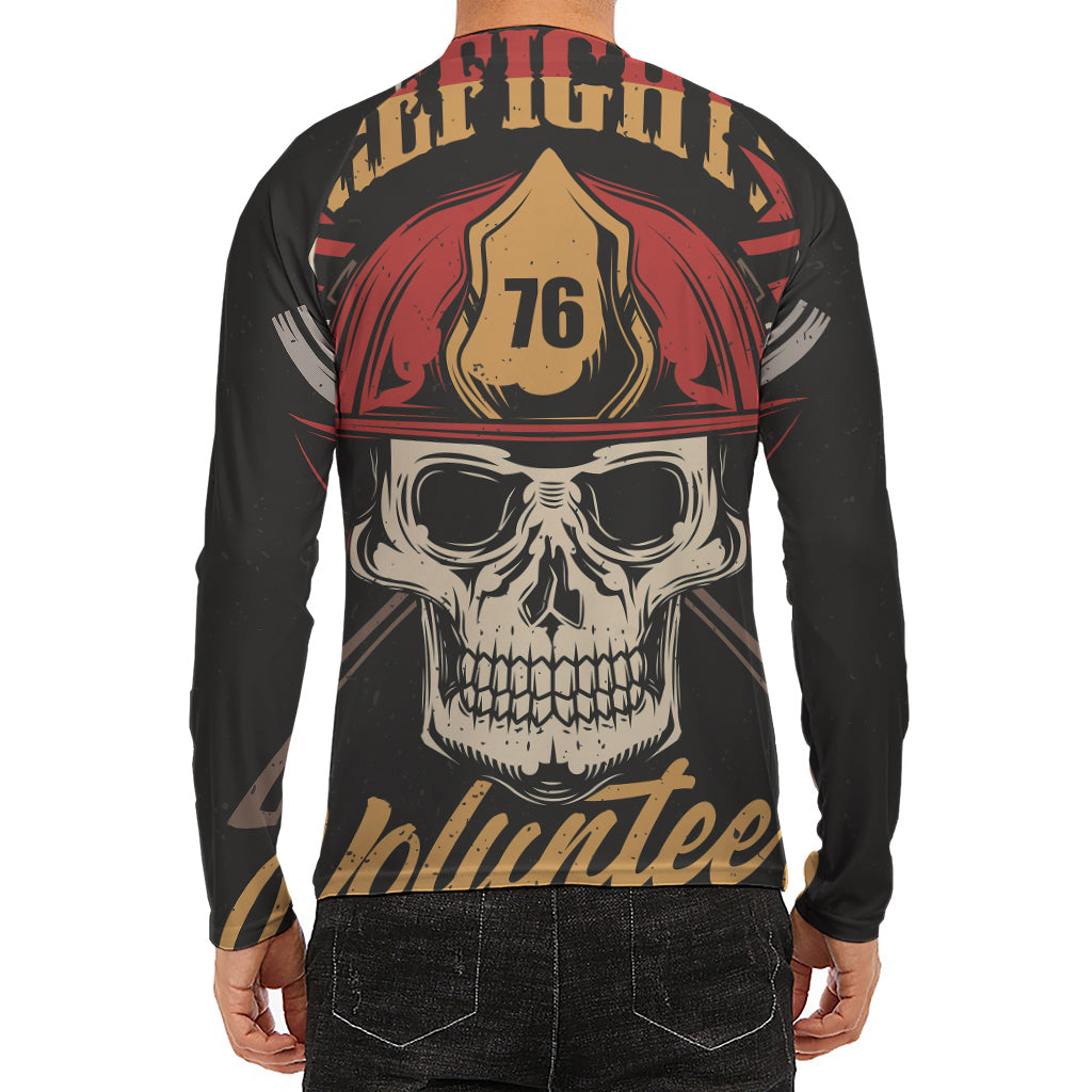 Volunteer Firefighter Print Men's Long Sleeve Rash Guard
