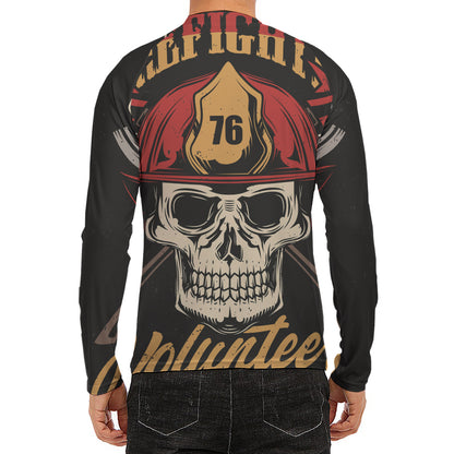 Volunteer Firefighter Print Men's Long Sleeve Rash Guard