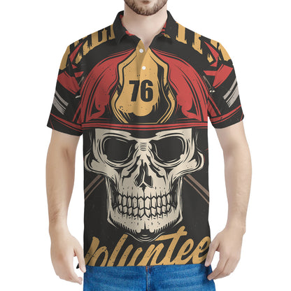 Volunteer Firefighter Print Men's Polo Shirt