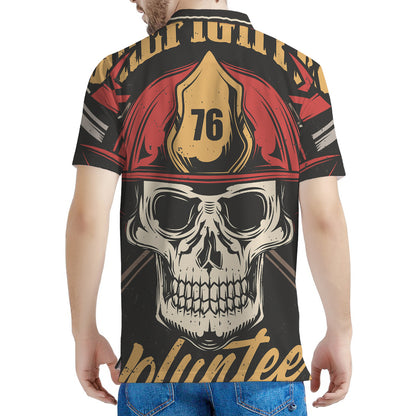 Volunteer Firefighter Print Men's Polo Shirt