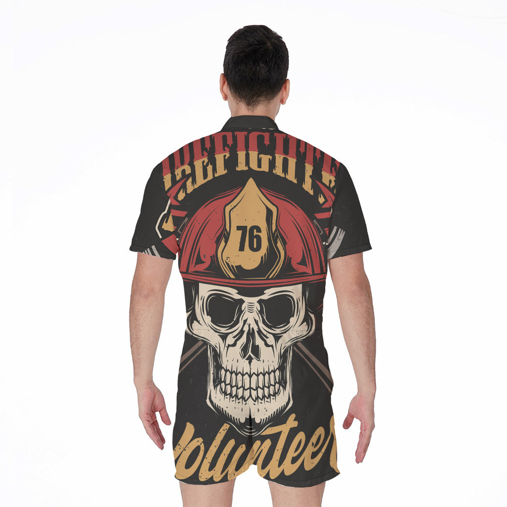 Volunteer Firefighter Print Men's Rompers