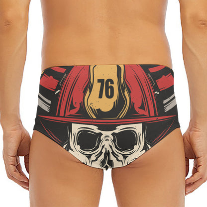 Volunteer Firefighter Print Men's Triangle Swim Briefs