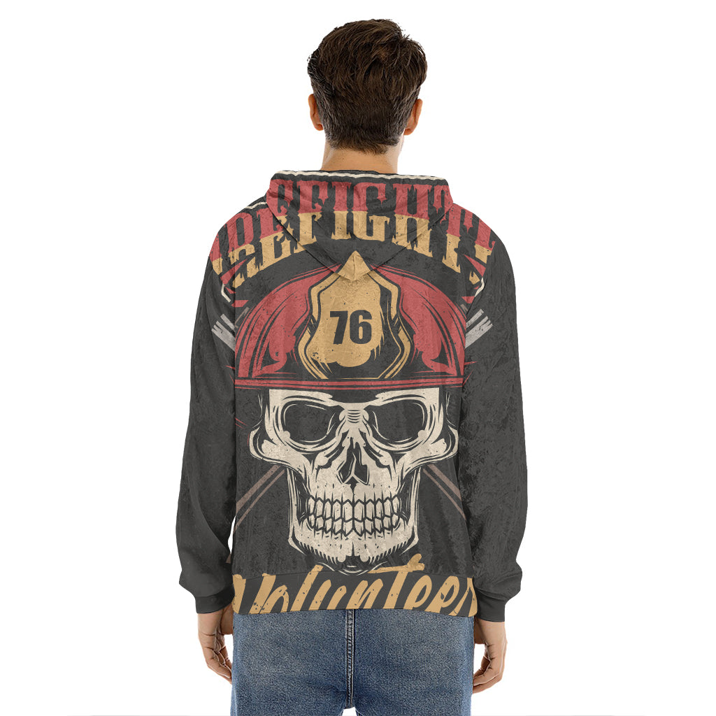 Volunteer Firefighter Print Men's Velvet Pullover Hoodie