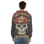 Volunteer Firefighter Print Men's Velvet Pullover Hoodie