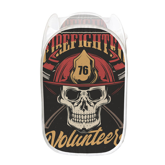 Volunteer Firefighter Print Mesh Laundry Hamper