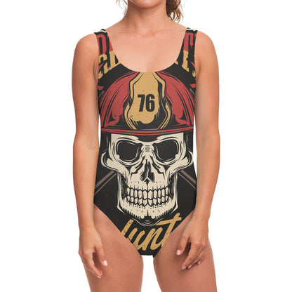 Volunteer Firefighter Print One Piece Swimsuit
