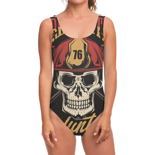 Volunteer Firefighter Print One Piece Swimsuit