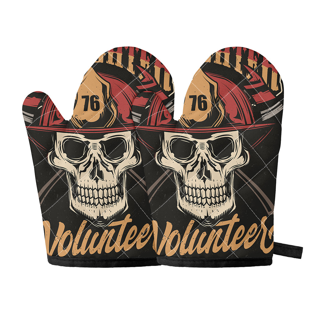 Volunteer Firefighter Print Oven Mitts