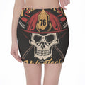 Volunteer Firefighter Print Pencil Mini Skirt