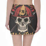 Volunteer Firefighter Print Pencil Mini Skirt