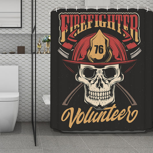 Volunteer Firefighter Print Polyester Shower Curtain