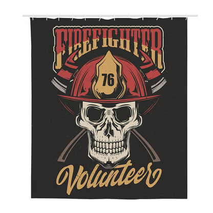 Volunteer Firefighter Print Polyester Shower Curtain