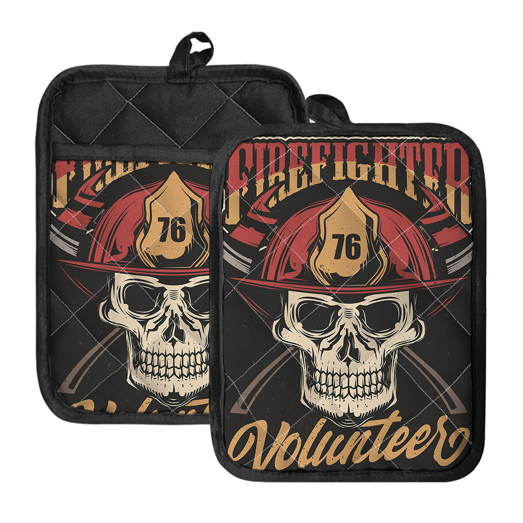 Volunteer Firefighter Print Pot Holders With Pocket