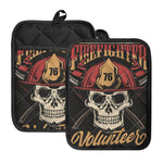 Volunteer Firefighter Print Pot Holders With Pocket