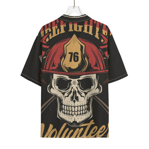 Volunteer Firefighter Print Rayon Hawaiian Shirt