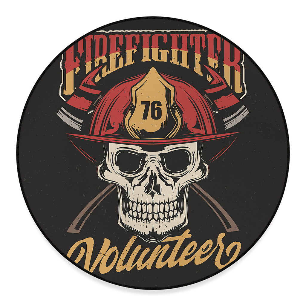 Volunteer Firefighter Print Round Floor Mat