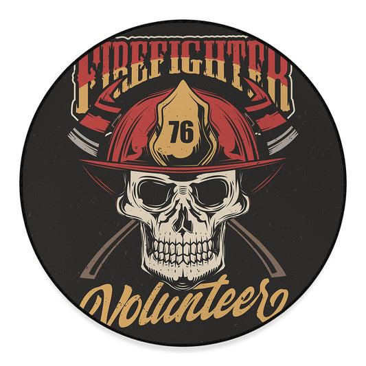 Volunteer Firefighter Print Round Floor Mat