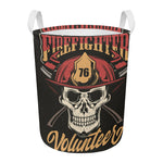 Volunteer Firefighter Print Round Laundry Basket