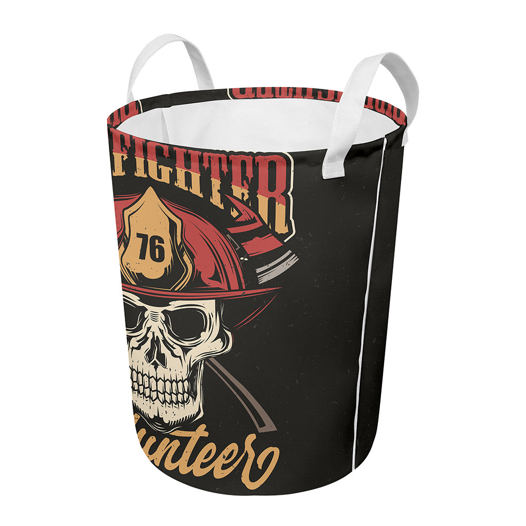 Volunteer Firefighter Print Round Laundry Basket