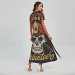 Volunteer Firefighter Print Short Sleeve Maxi Dress