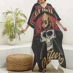 Volunteer Firefighter Print Silk V-Neck Kaftan Dress