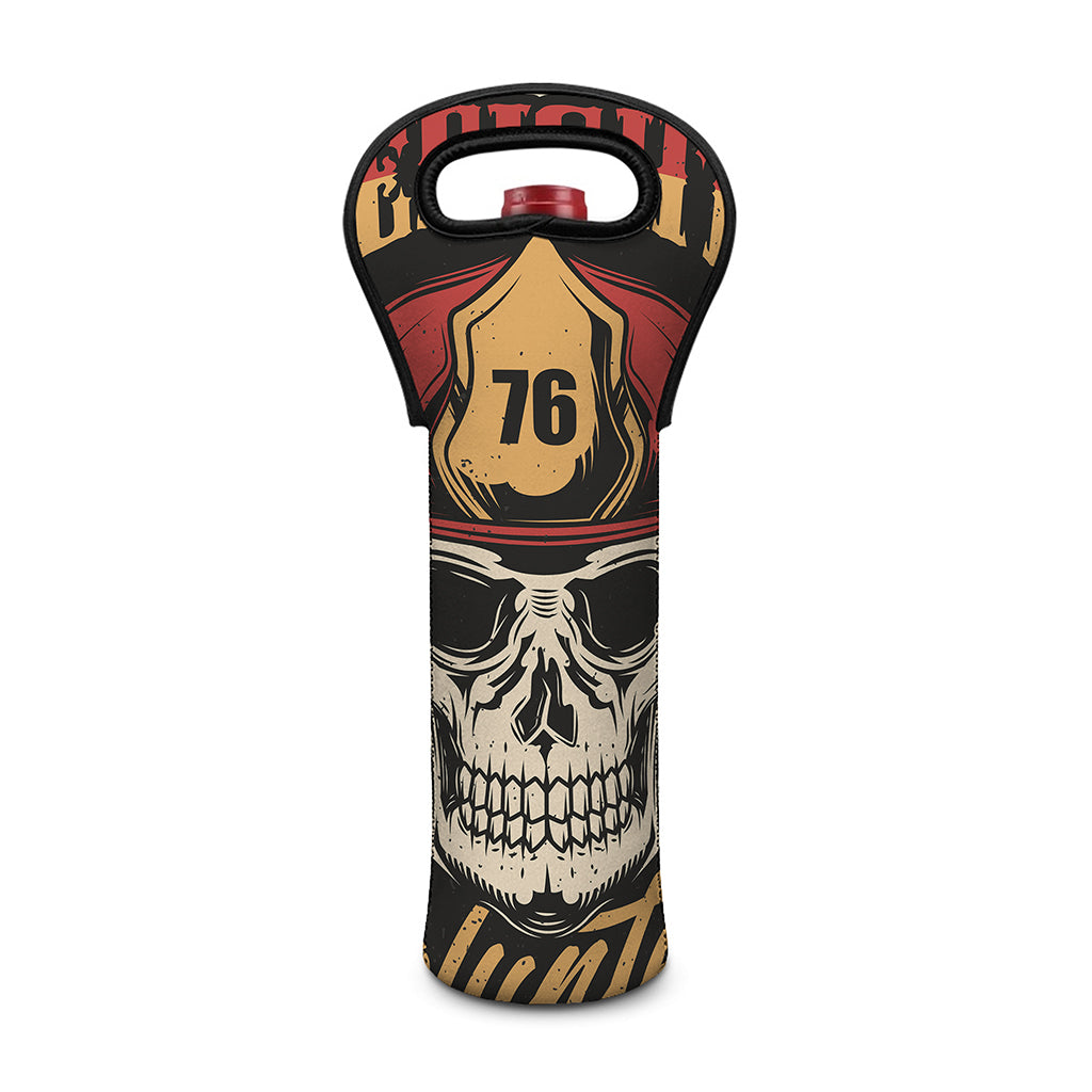 Volunteer Firefighter Print Single Neoprene Wine Tote