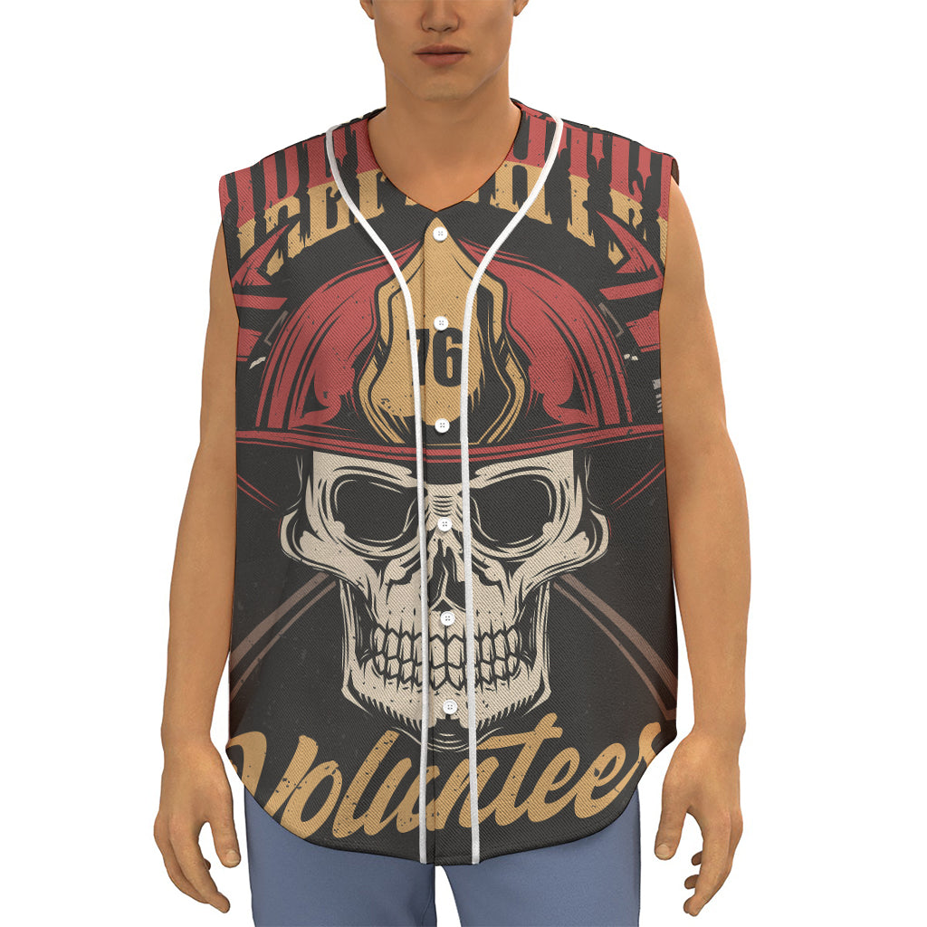 Volunteer Firefighter Print Sleeveless Baseball Jersey