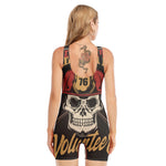 Volunteer Firefighter Print Sleeveless One Piece Swimsuit