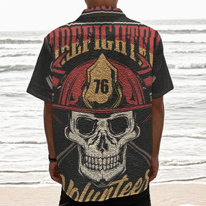 Volunteer Firefighter Print Textured Short Sleeve Shirt