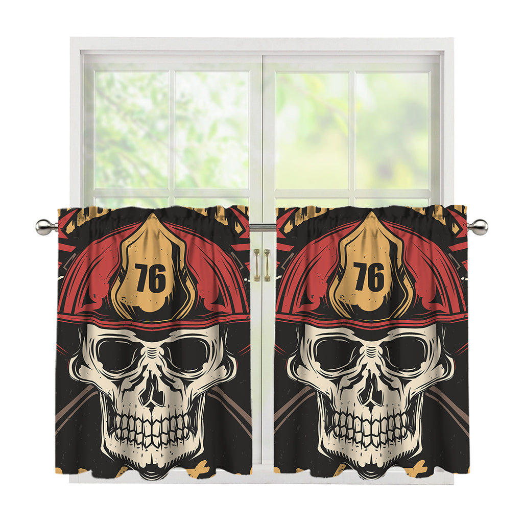 Volunteer Firefighter Print Tier Curtains