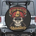 Volunteer Firefighter Print Tire Cover With Camera Hole