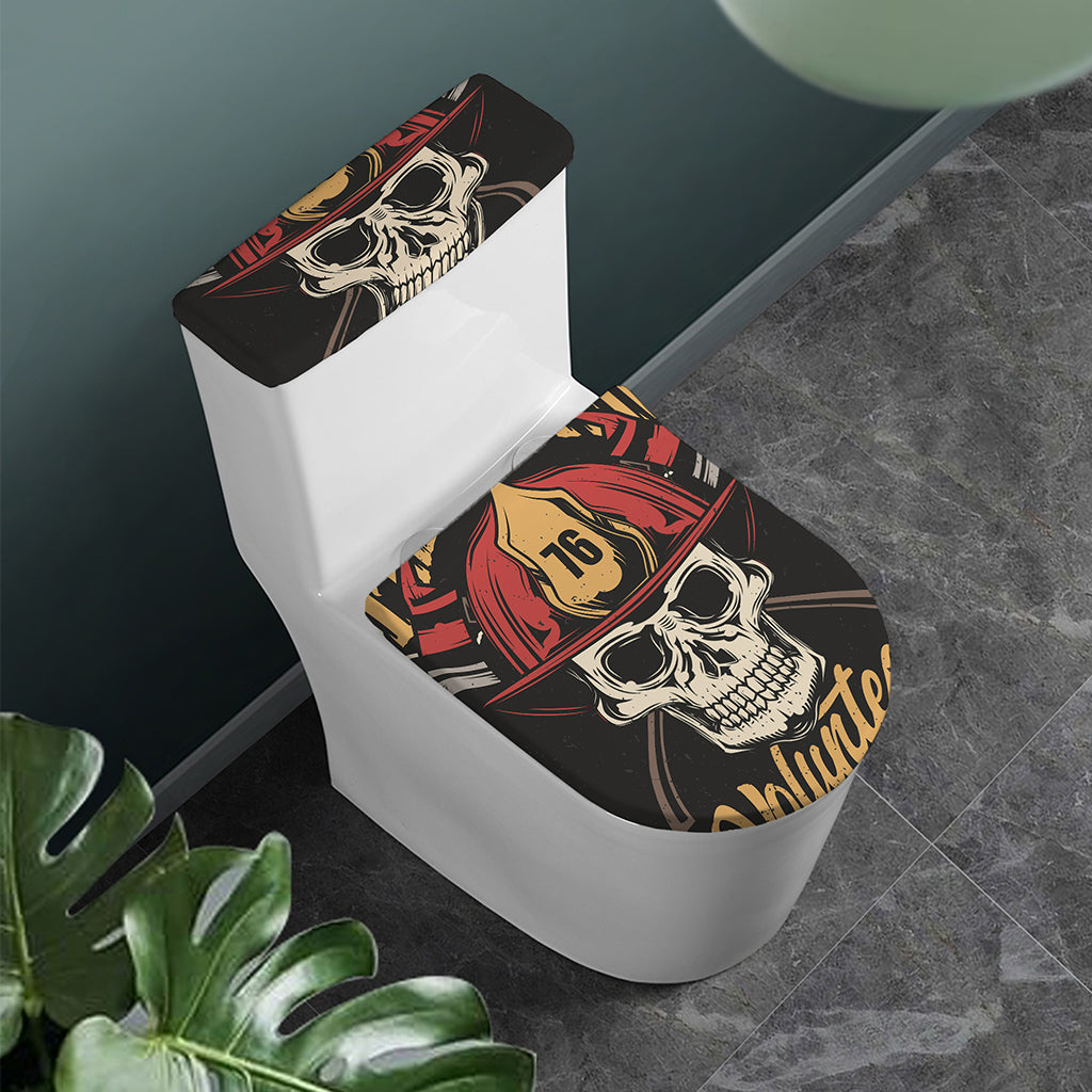 Volunteer Firefighter Print Toilet Lid And Tank Cover Set