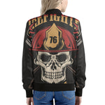 Volunteer Firefighter Print Women's Bomber Jacket